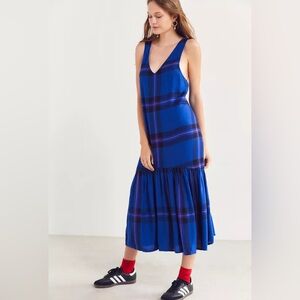 Cooperative Blue Asymmetrical Tiered Maxi Dress